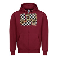 Burgundy race leopard background Zipper Hoodie - Zillion Design Studio