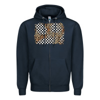 Navy race leopard background Zipper Hoodie - Zillion Design Studio