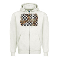 Oatmeal Heather race leopard background Zipper Hoodie - Zillion Design Studio