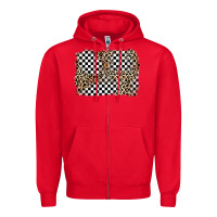 Red race leopard background Zipper Hoodie - Zillion Design Studio