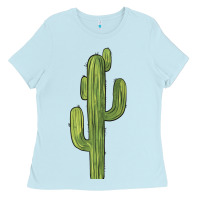 Baby Blue cactus Ladies Tee - BarkalooDesign