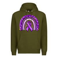 Army Green awerenes ribbon  rainbow Premium Hoodie - MaliasSmallBusiness