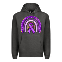 Charcoal Heather awerenes ribbon  rainbow Premium Hoodie - MaliasSmallBusiness