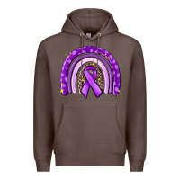 Coffee awerenes ribbon  rainbow Premium Hoodie - MaliasSmallBusiness