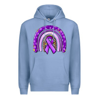Colony Blue awerenes ribbon  rainbow Premium Hoodie - MaliasSmallBusiness
