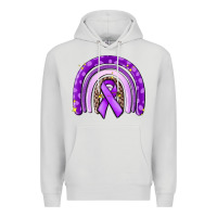 Dove Grey awerenes ribbon  rainbow Premium Hoodie - MaliasSmallBusiness