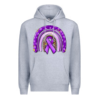 Heather Grey awerenes ribbon  rainbow Premium Hoodie - MaliasSmallBusiness