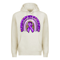 Oatmeal Heather awerenes ribbon  rainbow Premium Hoodie - MaliasSmallBusiness