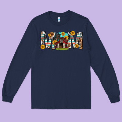Long Sleeve Tee barn mom western mother s day