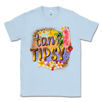 Dusty Blue tan tipsy summer Classic Tee - texasbilliewilder