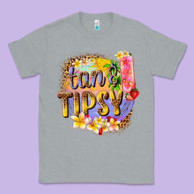 Tan Tipsy Summer Classic Tee Designed By Texasbilliewilder