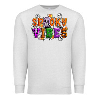 Oatmeal Heather Spooky vibes Premium Sweatshirt - Artiststas