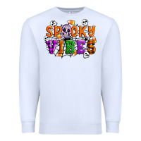 White Spooky vibes Premium Sweatshirt - Artiststas