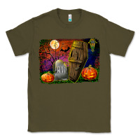Army Green headstone and coffin background Classic Tee - BundleAndBundleShop