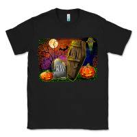 Black headstone and coffin background Classic Tee - BundleAndBundleShop