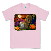 Bubblegum Pink headstone and coffin background Classic Tee - BundleAndBundleShop