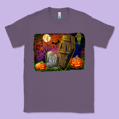 Headstone And Coffin Background Classic Tee Designed By Bundleandbundleshop