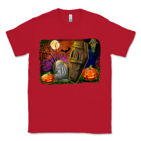 Red headstone and coffin background Classic Tee - BundleAndBundleShop
