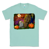 Seafoam headstone and coffin background Classic Tee - BundleAndBundleShop