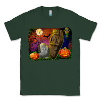 Sports Green headstone and coffin background Classic Tee - BundleAndBundleShop