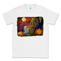 White headstone and coffin background Classic Tee - BundleAndBundleShop