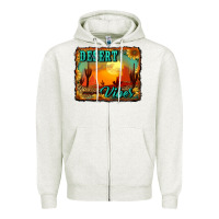 Oatmeal Heather desert vibes background Zipper Hoodie - RanaPortraitStore