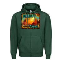 Sports Green desert vibes background Zipper Hoodie - RanaPortraitStore