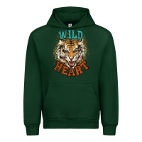 Forest Green wild heart tiger college western Urban Hoodie - NancyCooperArtShop