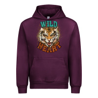 Mauve Wine wild heart tiger college western Urban Hoodie - NancyCooperArtShop