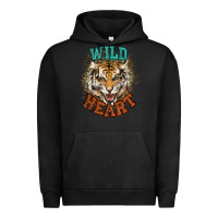 Pigment Black wild heart tiger college western Urban Hoodie - NancyCooperArtShop