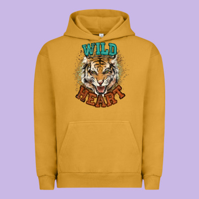 Wild Heart Tiger College Western Urban Hoodie Designed By Nancycooperartshop