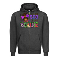 Charcoal Heather I Put The Boo In The Boujie Messy Bun Zipper Hoodie - texasbilliewilder