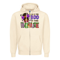 Sandshell I Put The Boo In The Boujie Messy Bun Zipper Hoodie - texasbilliewilder