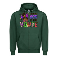 Sports Green I Put The Boo In The Boujie Messy Bun Zipper Hoodie - texasbilliewilder