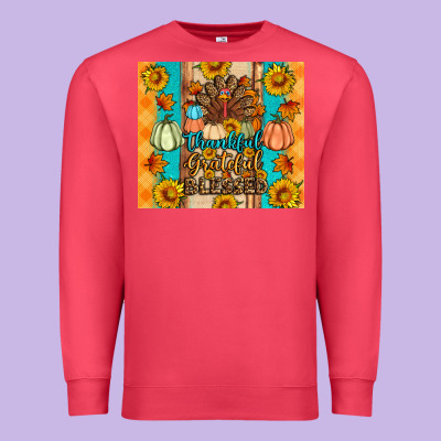 Thankful Grateful Blessed Premium Sweatshirt Designed By Artiststas