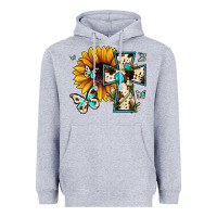Heather Grey cross with sunflower Heavyweight Hoodie - JahusDesignShop