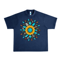 Navy gemstone sunflower Urban Heavy Tee - Artiststas