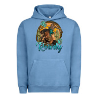 Pigment Pebble Blue western rowdy Urban Hoodie - NancyCooperArtShop