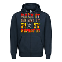 Navy race it great it fix it repeat it Zipper Hoodie - Zillion Design Studio