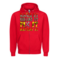 Red race it great it fix it repeat it Zipper Hoodie - Zillion Design Studio
