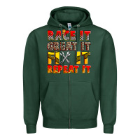 Sports Green race it great it fix it repeat it Zipper Hoodie - Zillion Design Studio