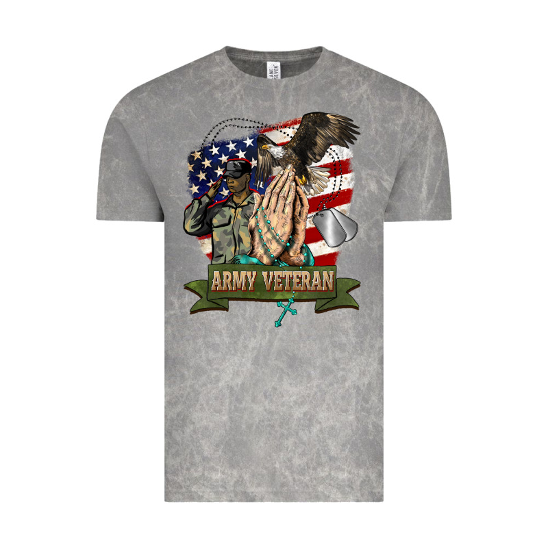 Army Veteran  Pray Vintage Tee by BarkalooDesign | Teevron