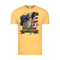 Vintage Mustard army veteran  pray Vintage Tee - BarkalooDesign