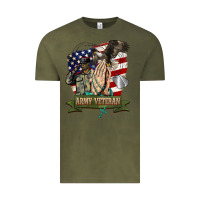 Vintage Olive army veteran  pray Vintage Tee - BarkalooDesign