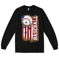 Black baseball american flag Long Sleeve Tee - texasbilliewilder