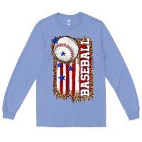 Colony Blue baseball american flag Long Sleeve Tee - texasbilliewilder