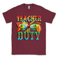 Burgundy teacher off duty Classic Tee - texasbilliewilder