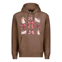 Chestnut pink ribbons with rabbits Premium Hoodie - MaliasSmallBusiness