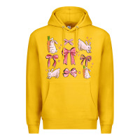 Lemon pink ribbons with rabbits Premium Hoodie - MaliasSmallBusiness