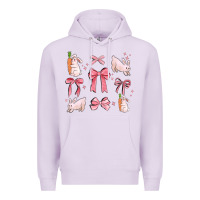 Lilac pink ribbons with rabbits Premium Hoodie - MaliasSmallBusiness